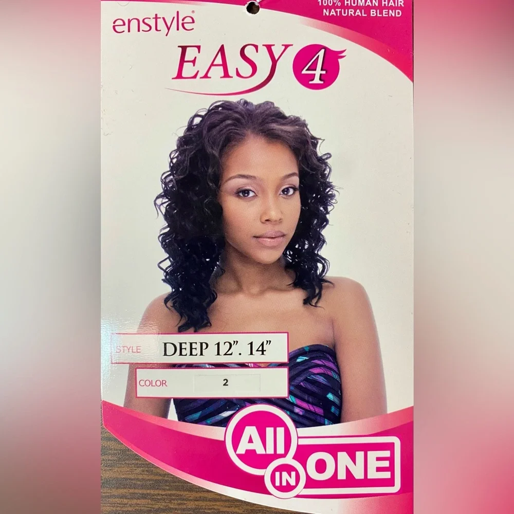 Enstyle Easy 4 All in One Human Hair Natural Blend Hair Deep Bundle Extensions - Picture 3 of 7